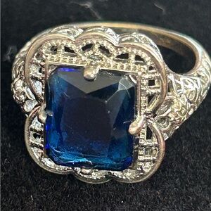 Elegant Silver and Blue Gemstone Ring